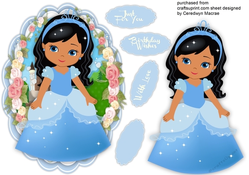 Beautiful Princess in a Blue Dress