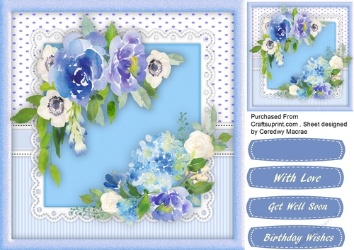 Beautiful Blue Roses on a Lace Mat