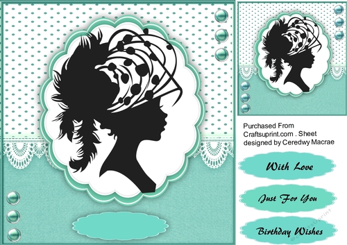Beautiful Aqua Silhouette Lady 