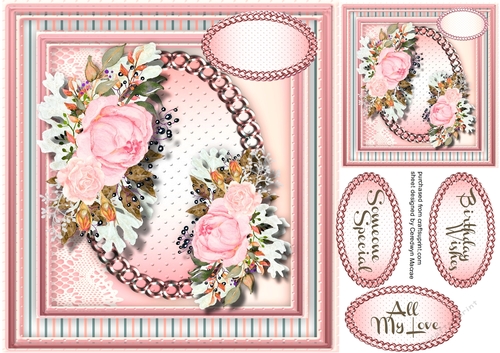Beautiful soft pink Roses in a Gold Frame 