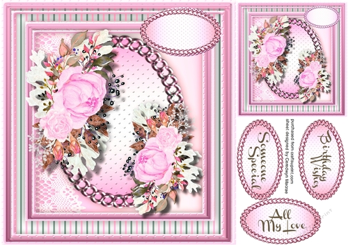 Beautiful soft Cerise Roses in a Gold Frame 