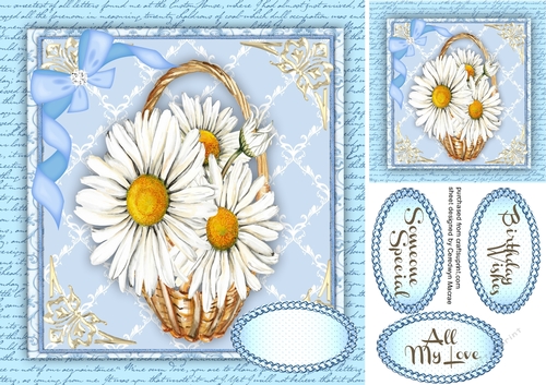 Beautiful Basket of Spring Daisys 