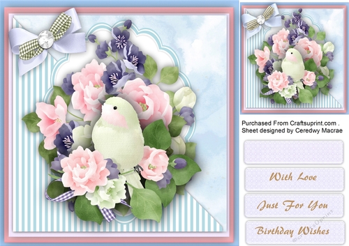Beautiful Bird in the Roses