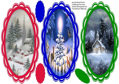3, Lovely Scalloped Christmas Toppers