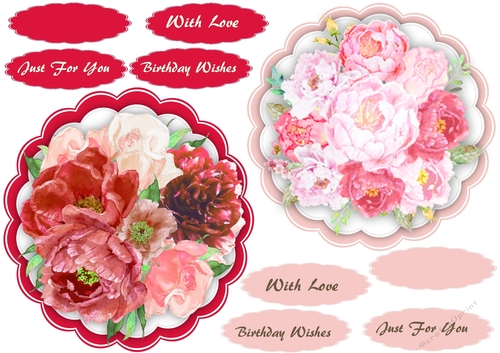 2 Beautiful Scalloped Flower toppers