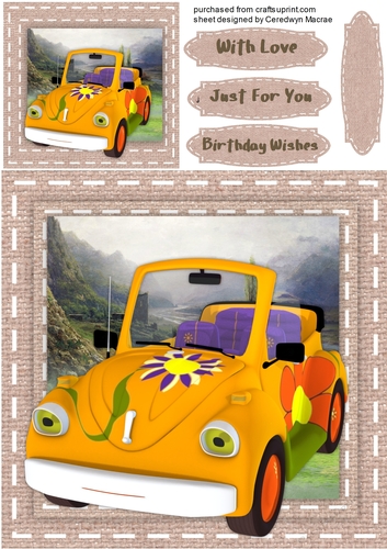 Lovely Yellow Toon Car,