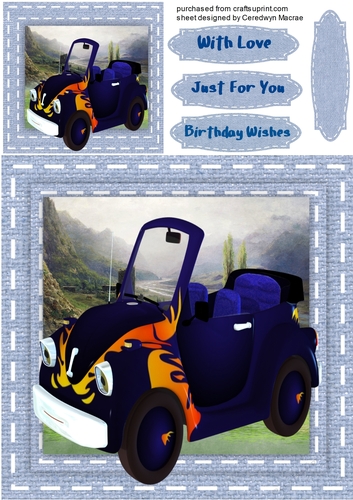 Lovely Blue Toon Car,