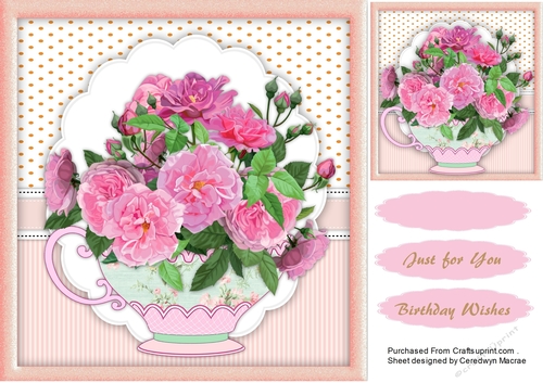 Pink Roses in a Tea Cup 