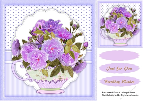 Lilac roses in a Teacup 