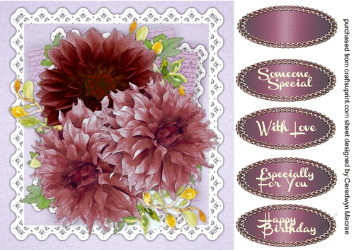 Stunning Burgundy Dahlias on a Lace Mat 