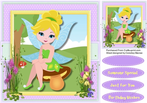 Beautiful Fairy on a Mushroom 