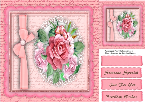 Pink Roses and Side Bow 