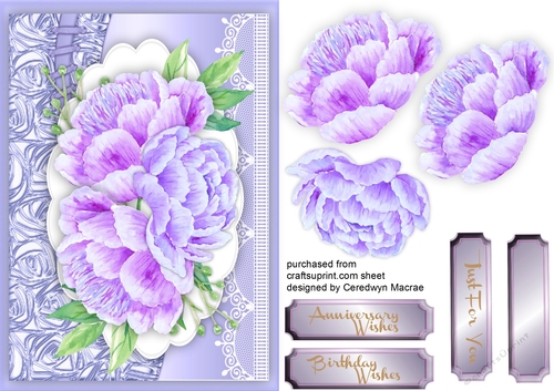 Beautiful Roses on a Lilac mat 