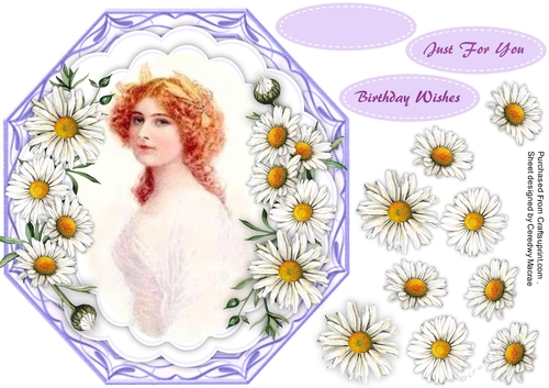 Beautiful Vintage lady with Daisys 