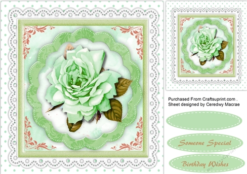 Beautiful Green Roses on lace 