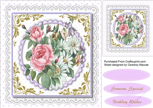 Beautifu Mixed Flowers on lace 
