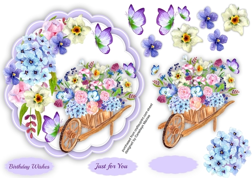 Beautiful Wheelbarrow of Fresh Flowers 