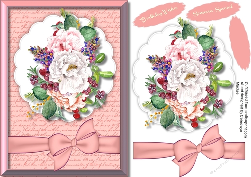 Beautiful Roses on a Scalloped Mat 