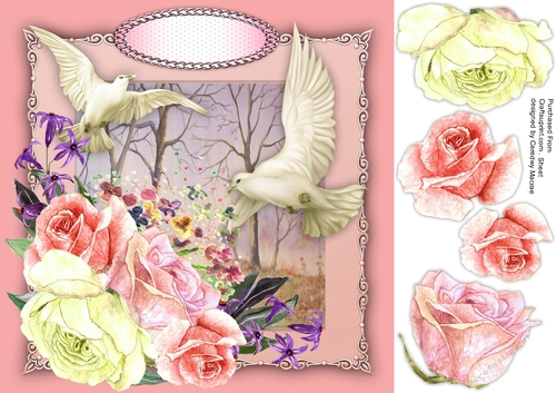 Beautifl Doves and Roses 