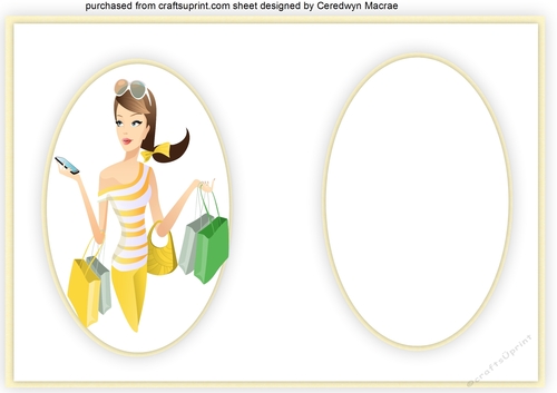 Oh-La-La Shopping Girl Blank incert