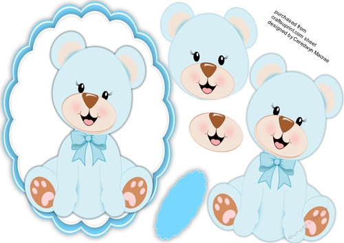 Blue Bear with his Blue bow 