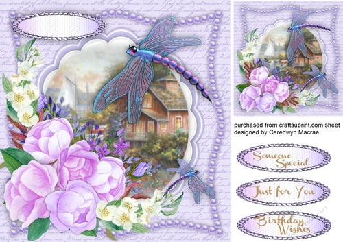 Beauriful Dragonflys and roses  Lilac