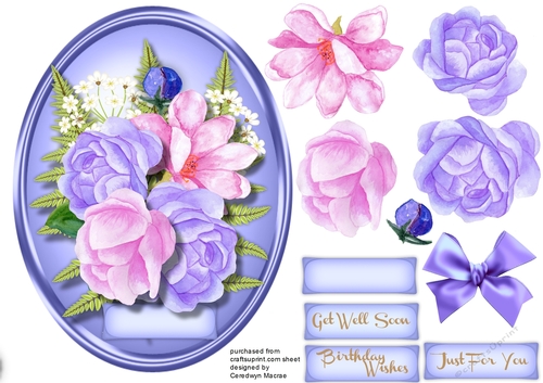 Beautiful Mixed flowers on a Lilac Mat 