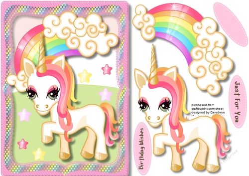 Lovely Unicorn in a Pink Frame 