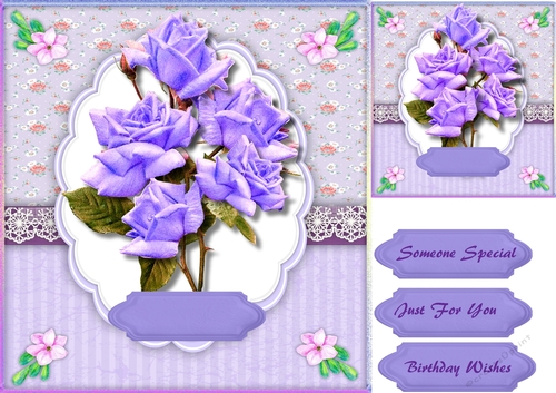 Beautifu Spray of Lilac Roses 