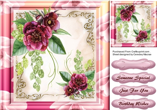 Burgundy flowers in a Flower Frame 