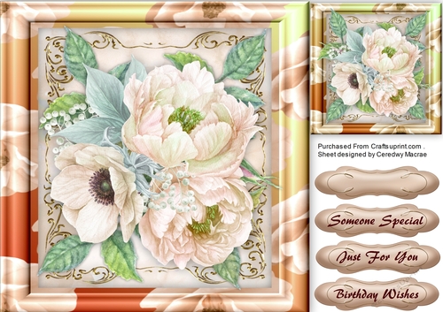 Cram Roses  in a Flower Frame 