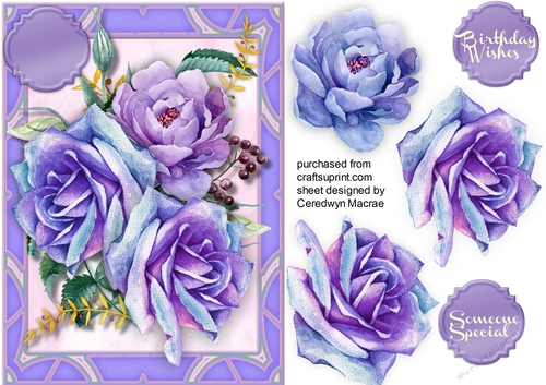 Lilac Roses in a decko Frame 