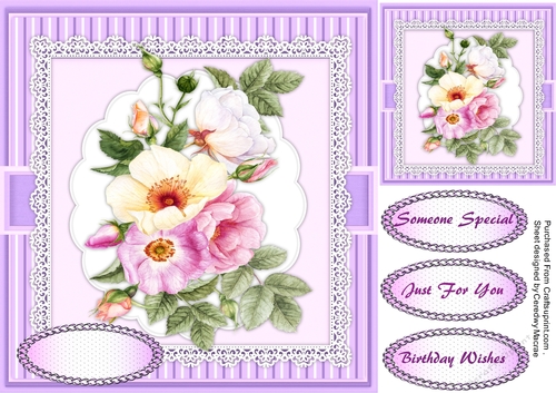 Briar Roses on a Llace Mat 