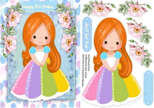 Beautiful Red Hairded Rainbow Princess