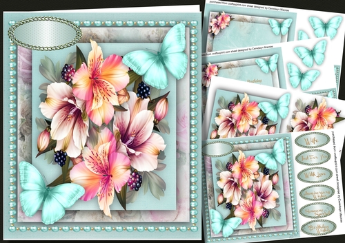 8x8 Mini Kit, Lillys Berrys and Aqua Butterflys 