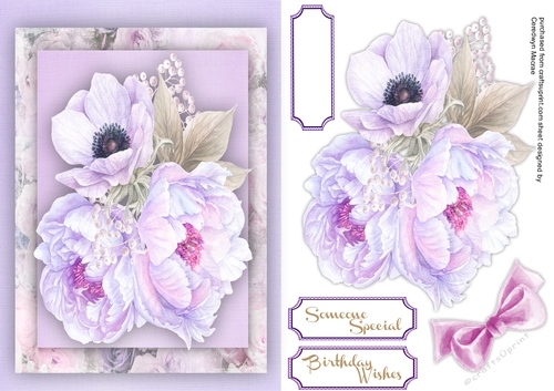 A5 Lilac roses and Anemone