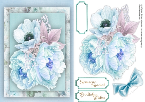 A5 Aqua roses and Anemone