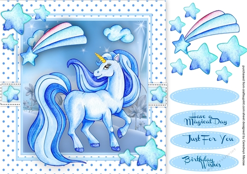 Beautiful Water Coloured Magical Unicorn 