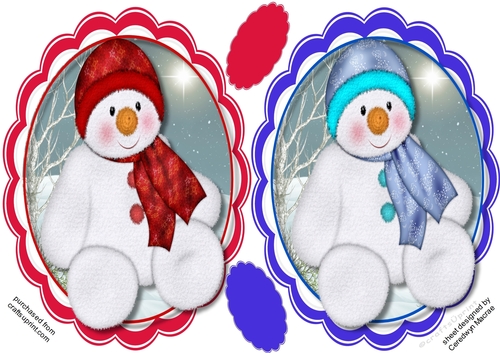 2 Lovely Snow Buddie Toppers 