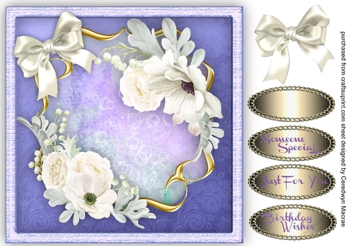 Cream Anemones in a gold Frame 