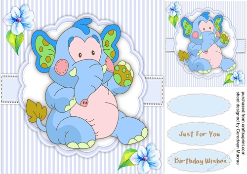 Cute Critter Ellie ( Blue)
