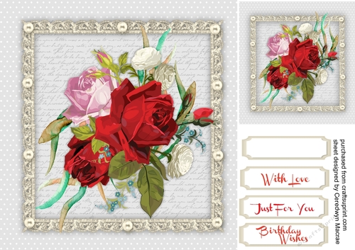 Beautiful Red Roses on a scripy mat 