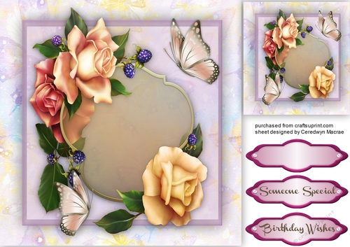 Golden Roses and Butterflys 
