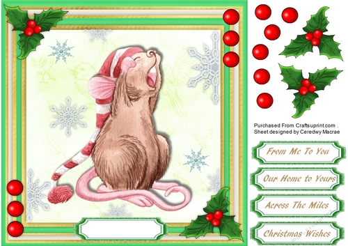 Christmas Mouse Waiting for Santa 