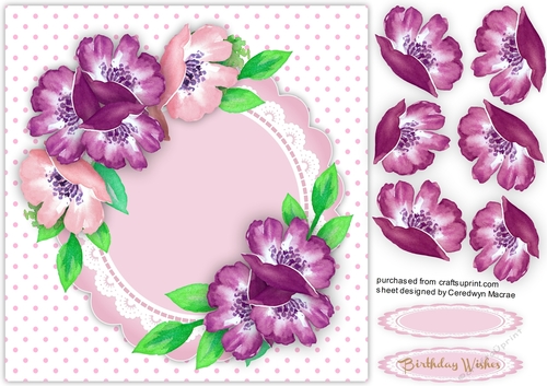 Cerise Anemones on a Lace Mat 