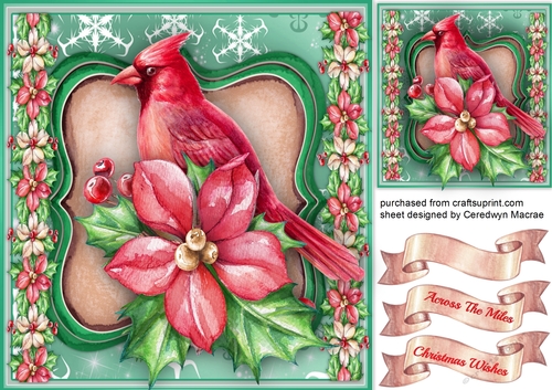 Christmas Roses and Red Cardinal 