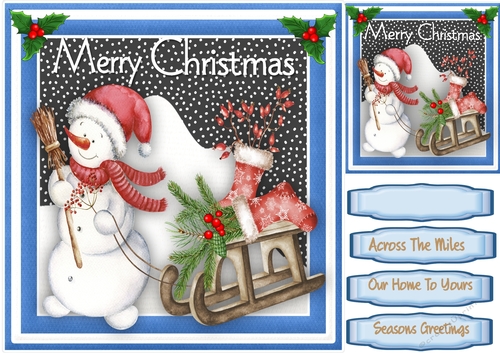 Lovely Snowman and Sleigh 