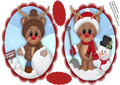 2 Lovely Reindeer Toppers