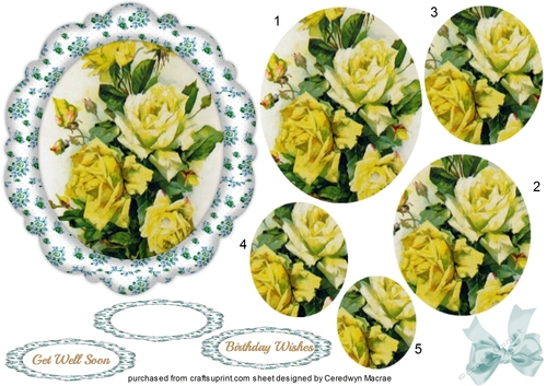 Yellow Roses in a Rose Frame ( Pyramid )