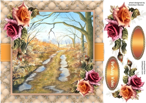 Country Lane and Autumn Roses 